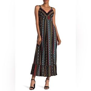 T Tahari Sleeveless Tile Stripe Maxi Dress